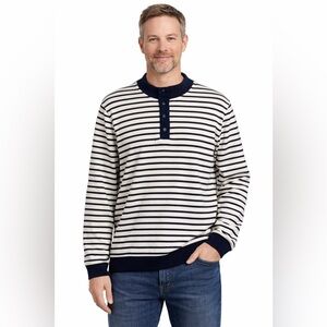 Jos. A. Bank 1905 Collection Mens XXL Navy  Striped Henley Pullover Tailored Fit